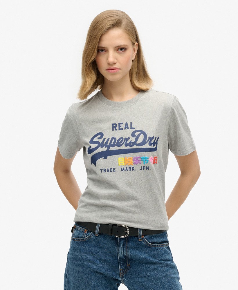 vintage logo pop entry t-shirt in grijs gemêleerd