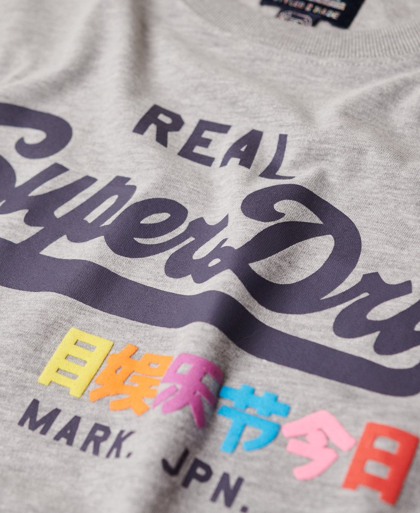 vintage logo pop entry t-shirt in grijs gemêleerd