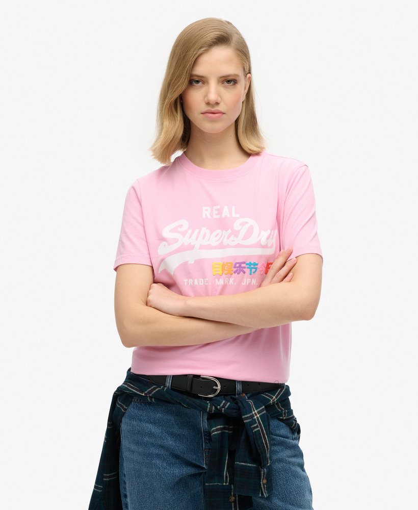 vintage logo pop entry t-shirt in marne pink