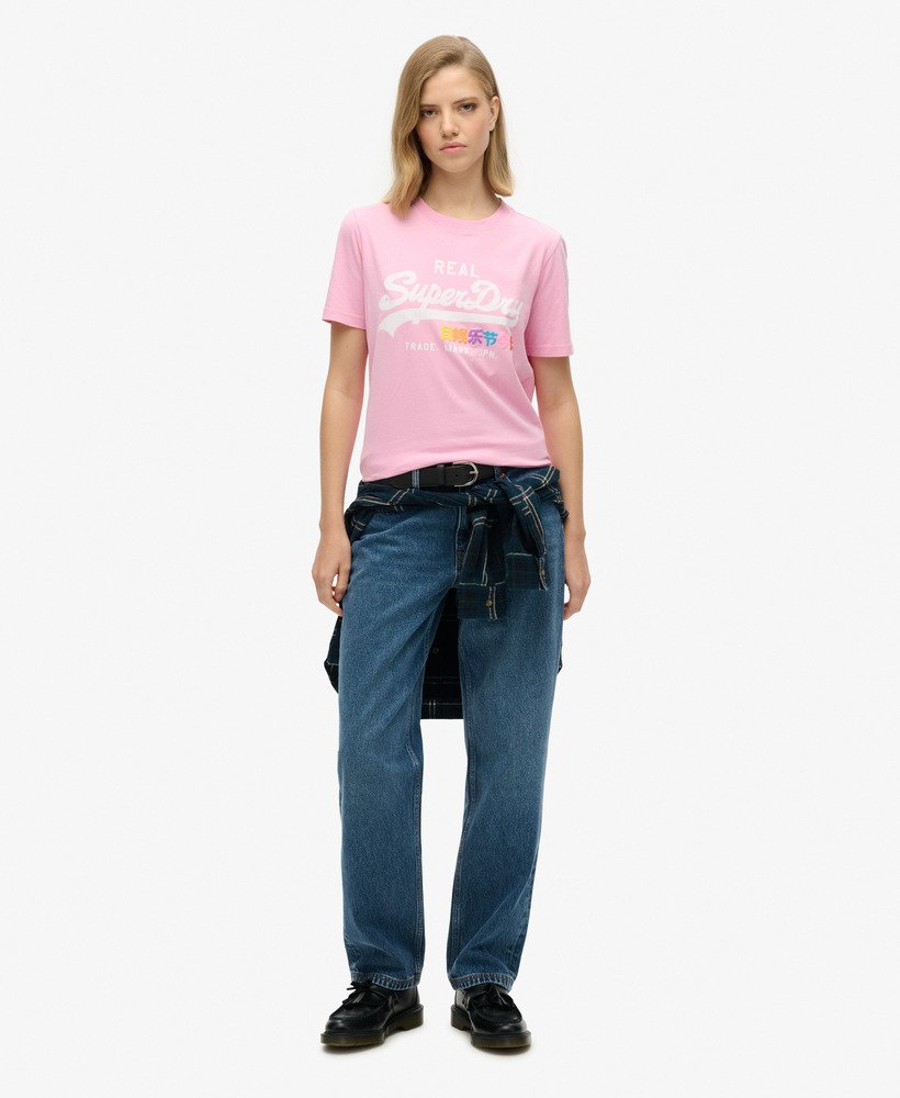 vintage logo pop entry t-shirt in marne pink