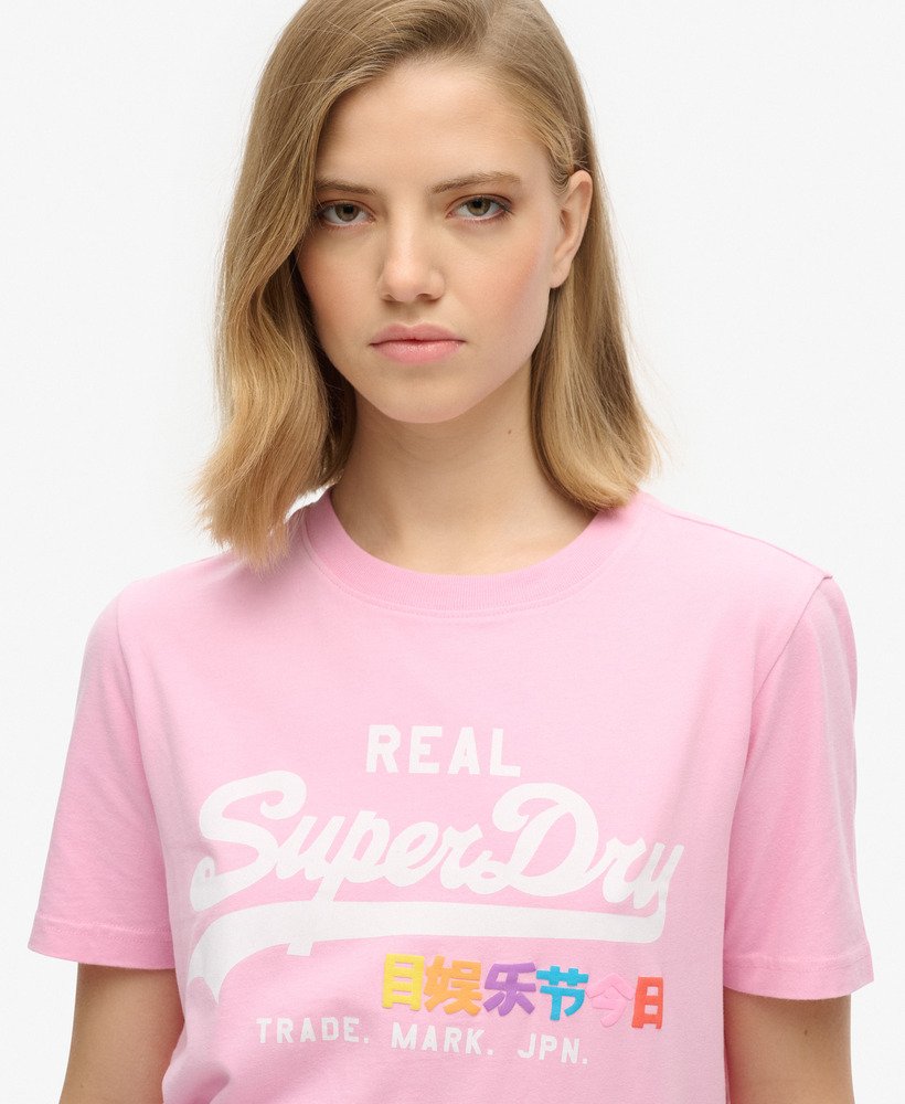 vintage logo pop entry t-shirt in marne pink