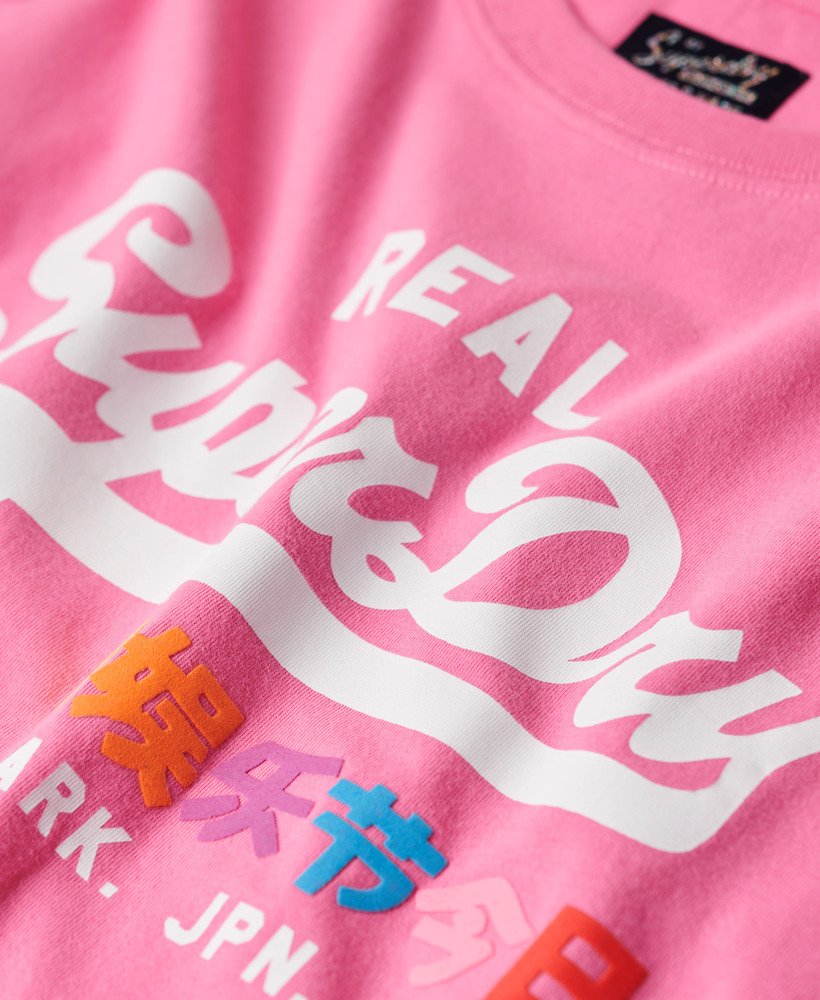 vintage logo pop entry t-shirt in marne pink