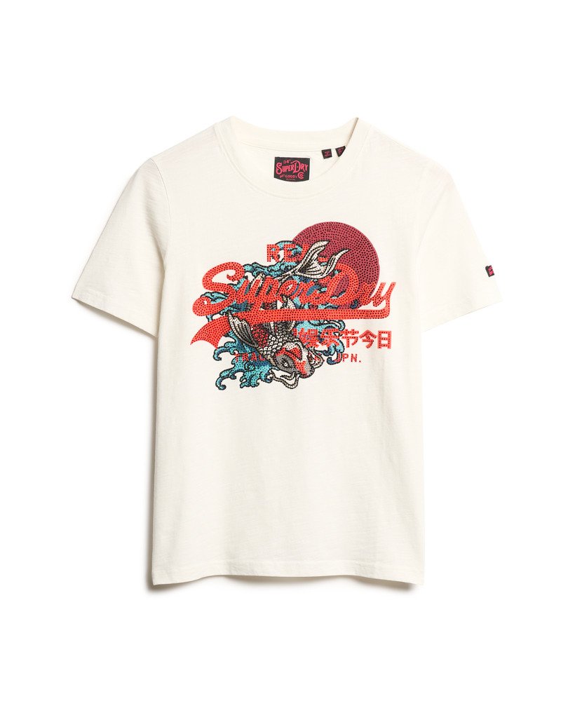 tokyo vintage logo graphic relaxed t-shirt in winter white