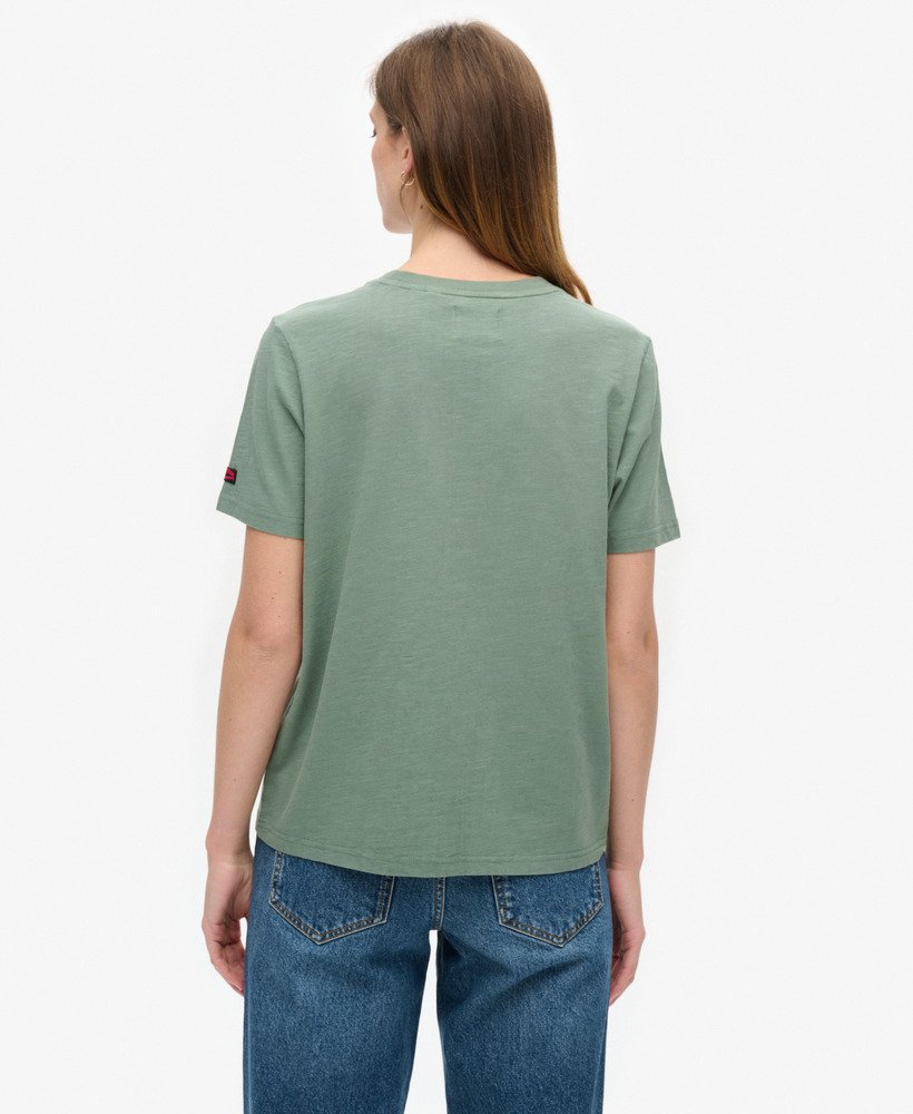 tokyo vintage logo graphic relaxed t-shirt in laurel khaki