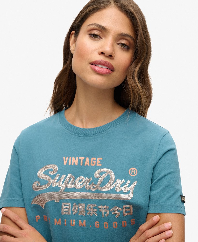 versierd vl graphic t-shirt in egeïsch blauw