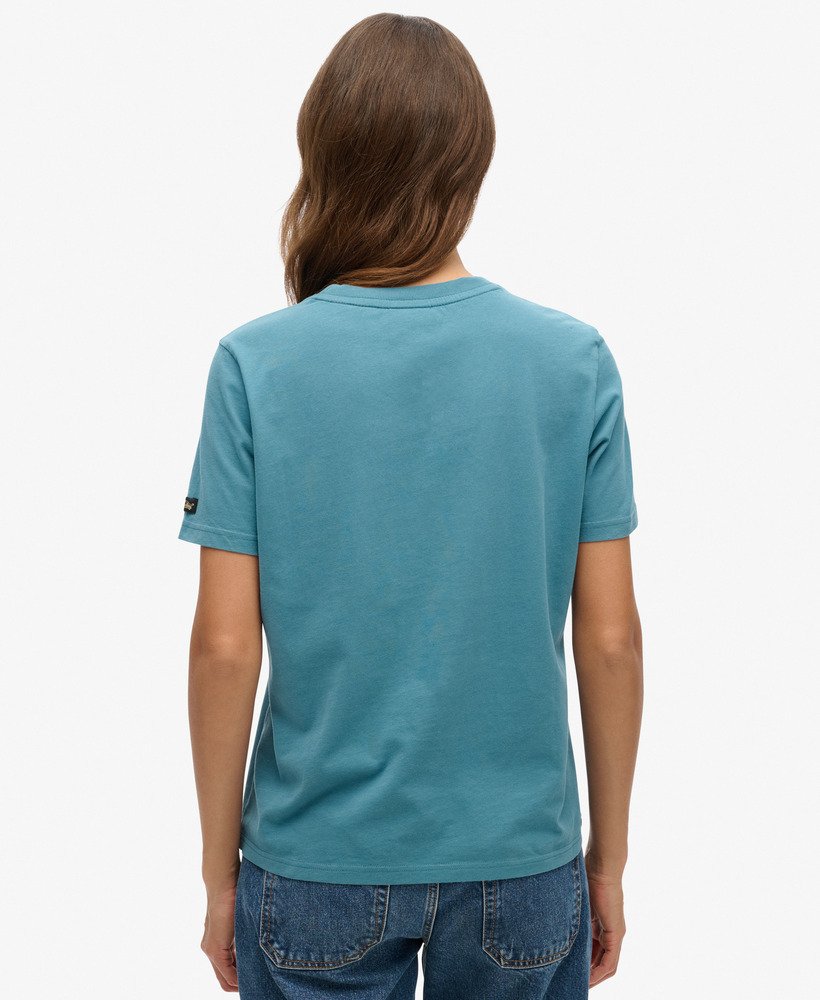 versierd vl graphic t-shirt in egeïsch blauw