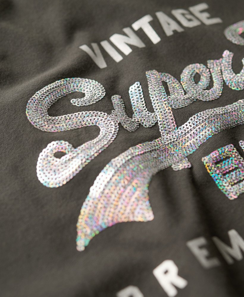 versierd vl graphic t-shirt in gewassen zwart