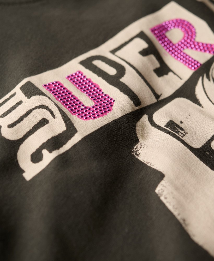 lo-fi punk poster relaxed t-shirt in gitzwart