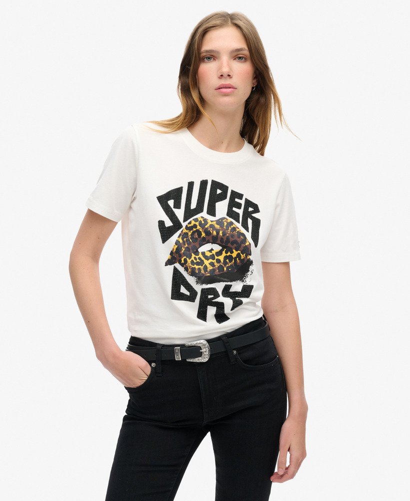 lo-fi punk poster relaxed t-shirt in off white