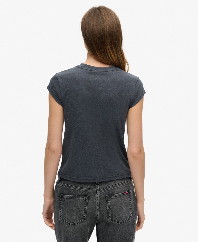 motley crue x superdry t-shirt met korte mouwen in mid backstage black