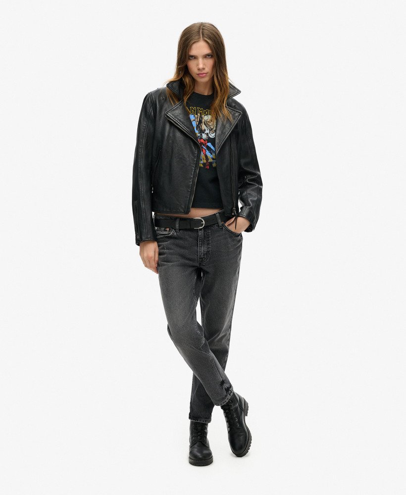 iron maiden x superdry t-shirt met korte mouwen in heavy metal zwart