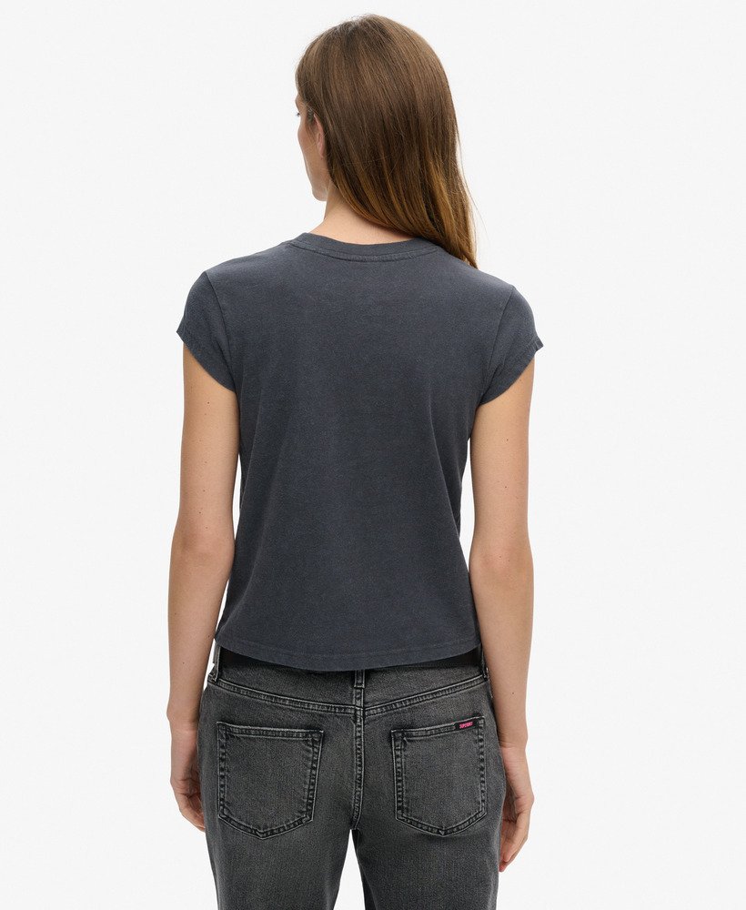 iron maiden x superdry t-shirt met korte mouwen in mid merch black