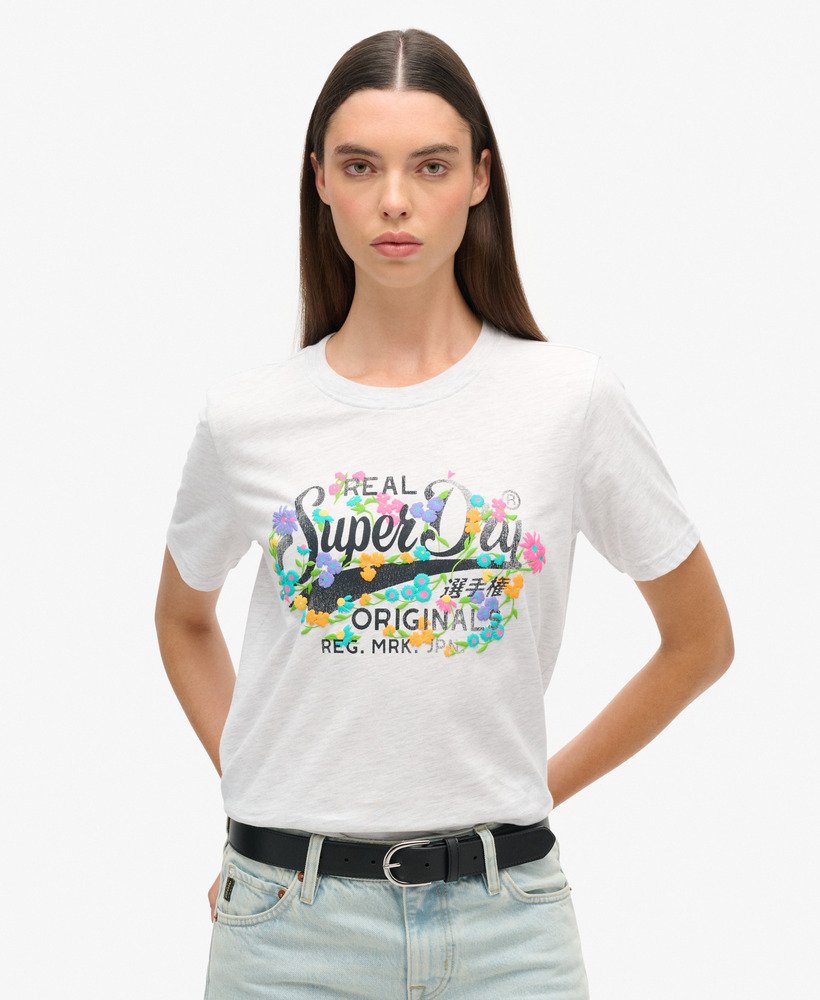 real originals t-shirt met bloemenprint in ijsgrijs
