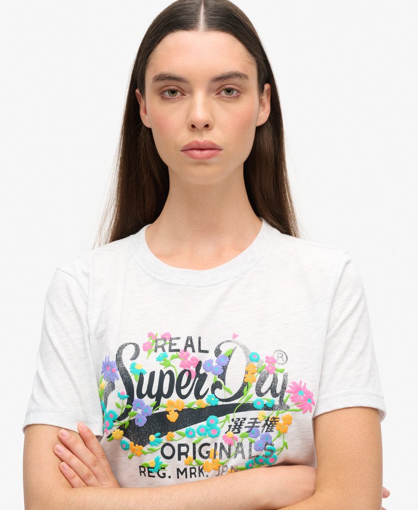 real originals t-shirt met bloemenprint in ijsgrijs