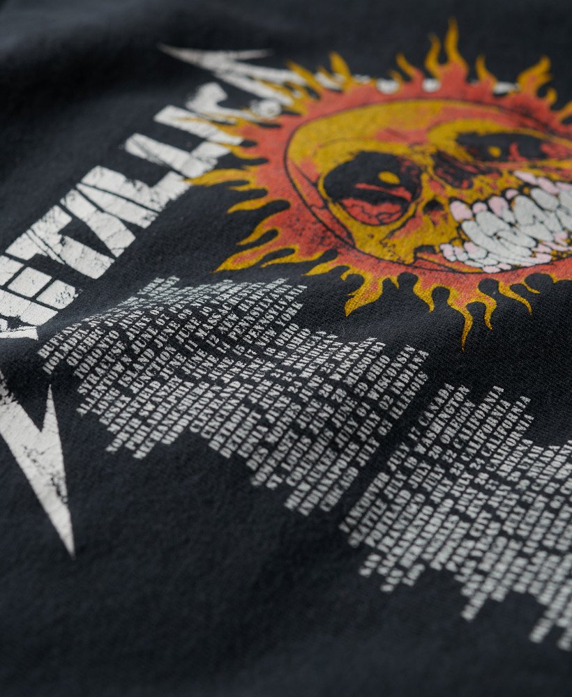 metallica x superdry t-shirt met korte mouwen in zwart met een middelhoge rug.