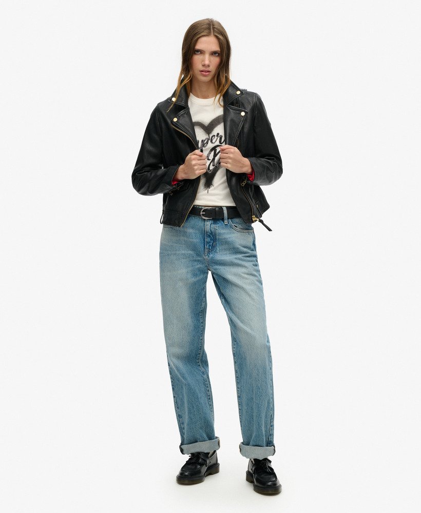 versierd punk t-shirt met korte mouwen in winterwit