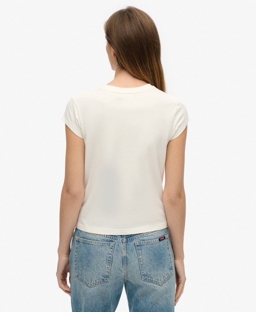 versierd punk t-shirt met korte mouwen in winterwit
