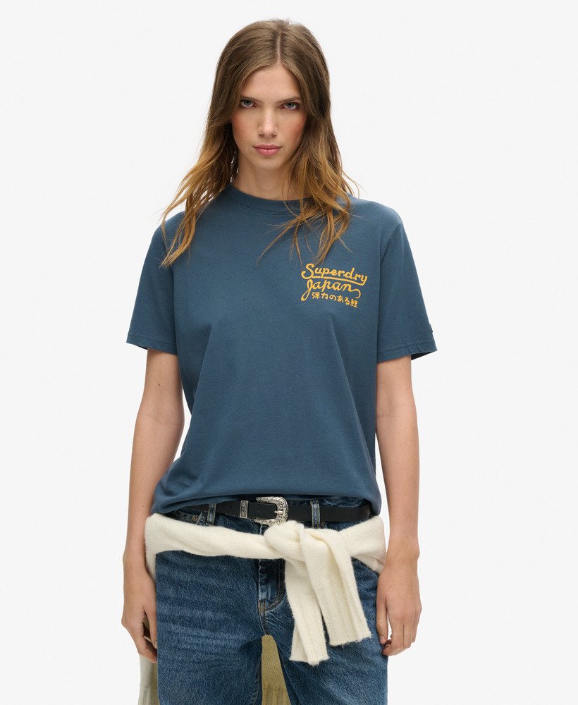 tokyo rhinestone relaxed t-shirt in ink