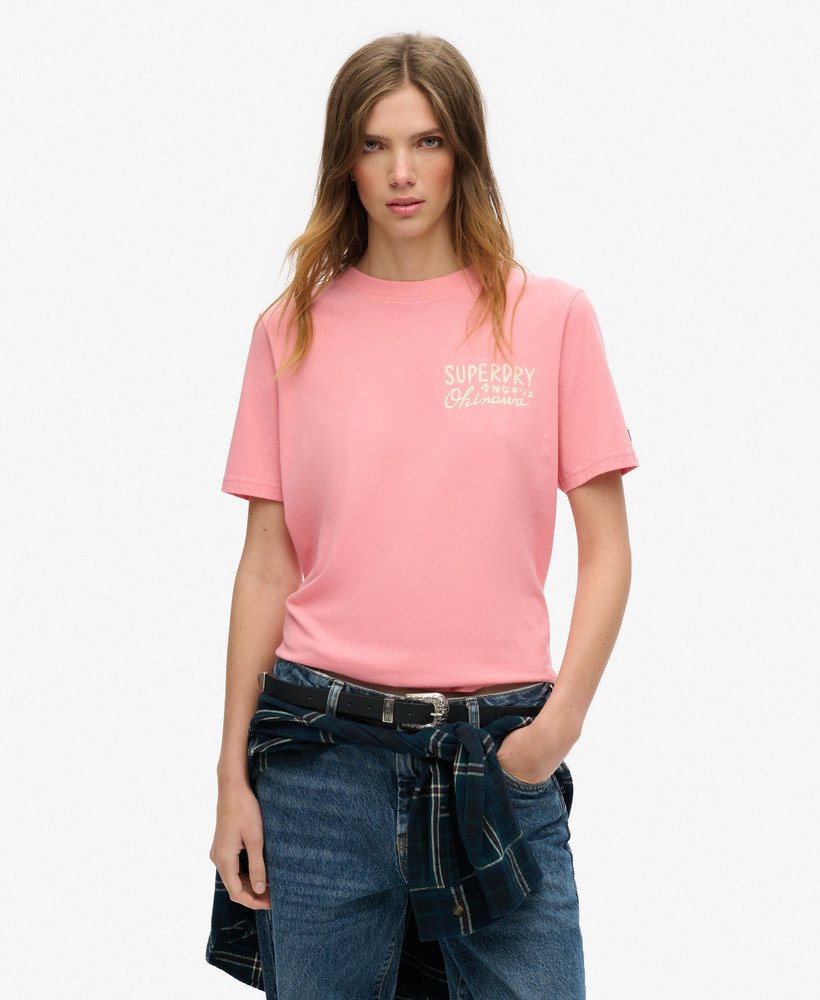 tokyo t-shirt met strasssteentjes in perzikbloesem