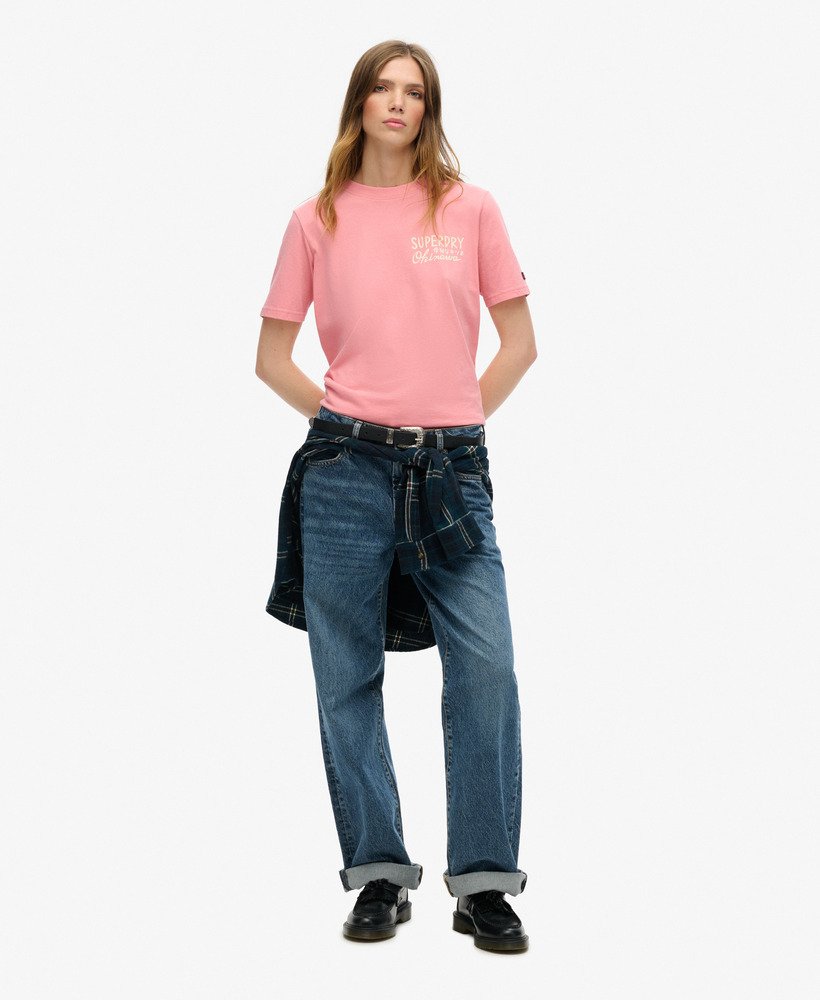 tokyo t-shirt met strasssteentjes in perzikbloesem