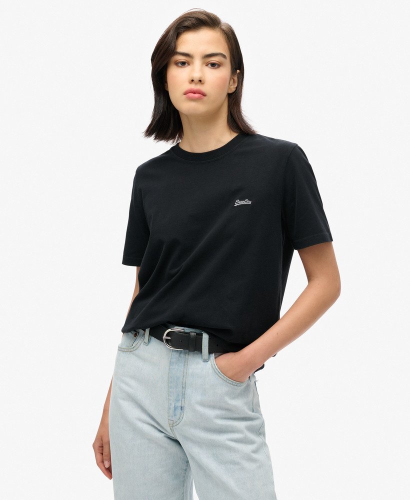 t-shirt met geborduurd essential-logo in zwart
