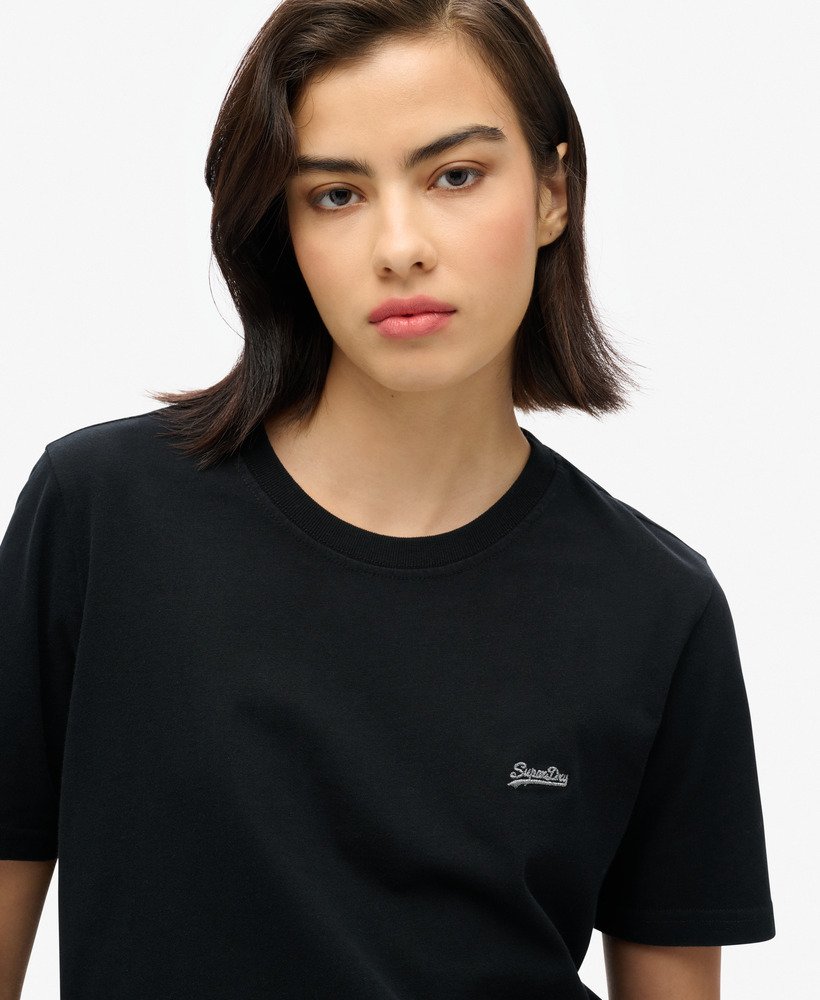 t-shirt met geborduurd essential-logo in zwart