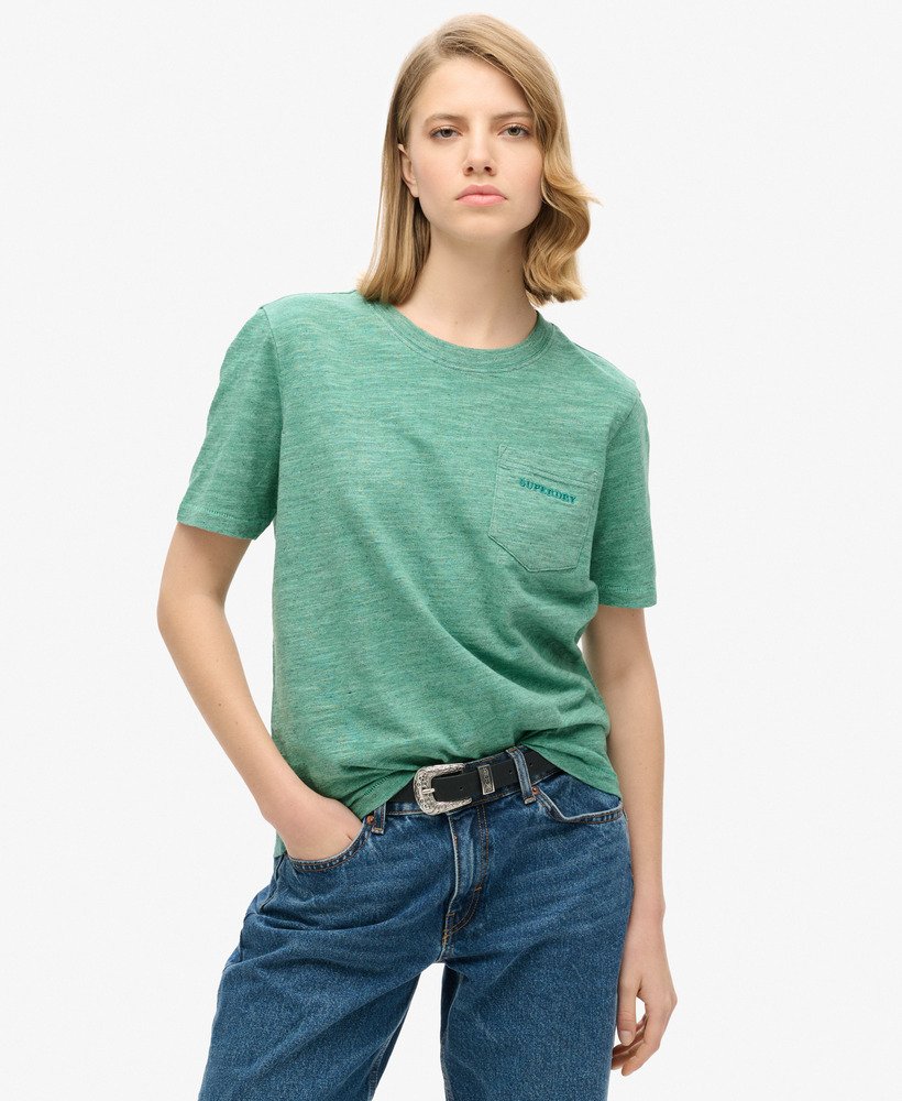 essential logo overdyed t-shirt in marine green