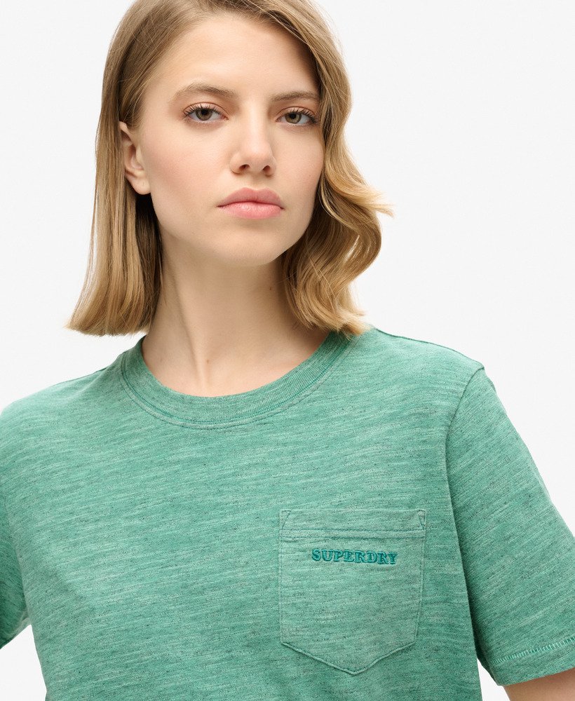 essential logo overdyed t-shirt in marine green