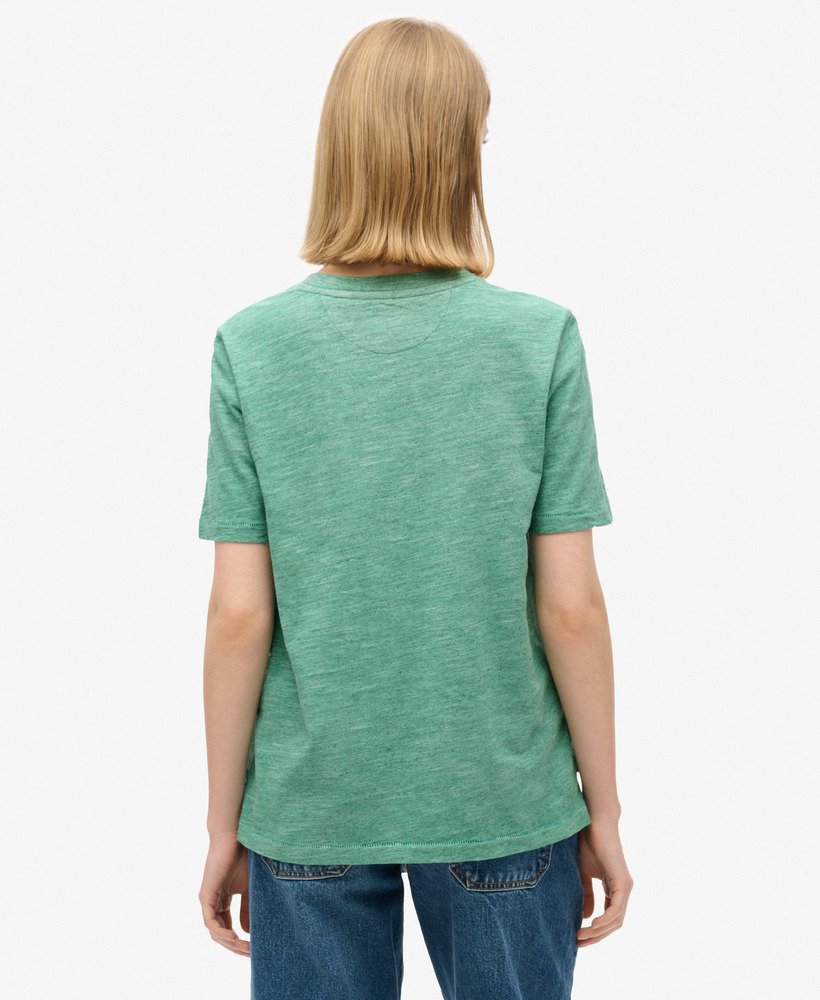 essential logo overdyed t-shirt in marine green