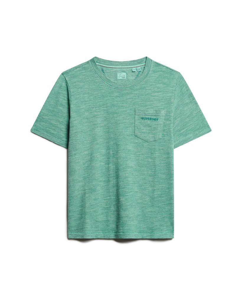 essential logo overdyed t-shirt in marine green
