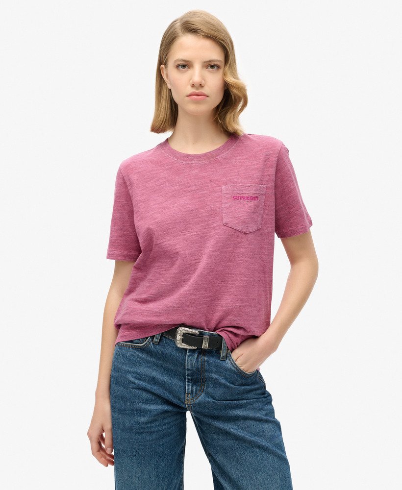 essential logo overdyed t-shirt in shocking pink