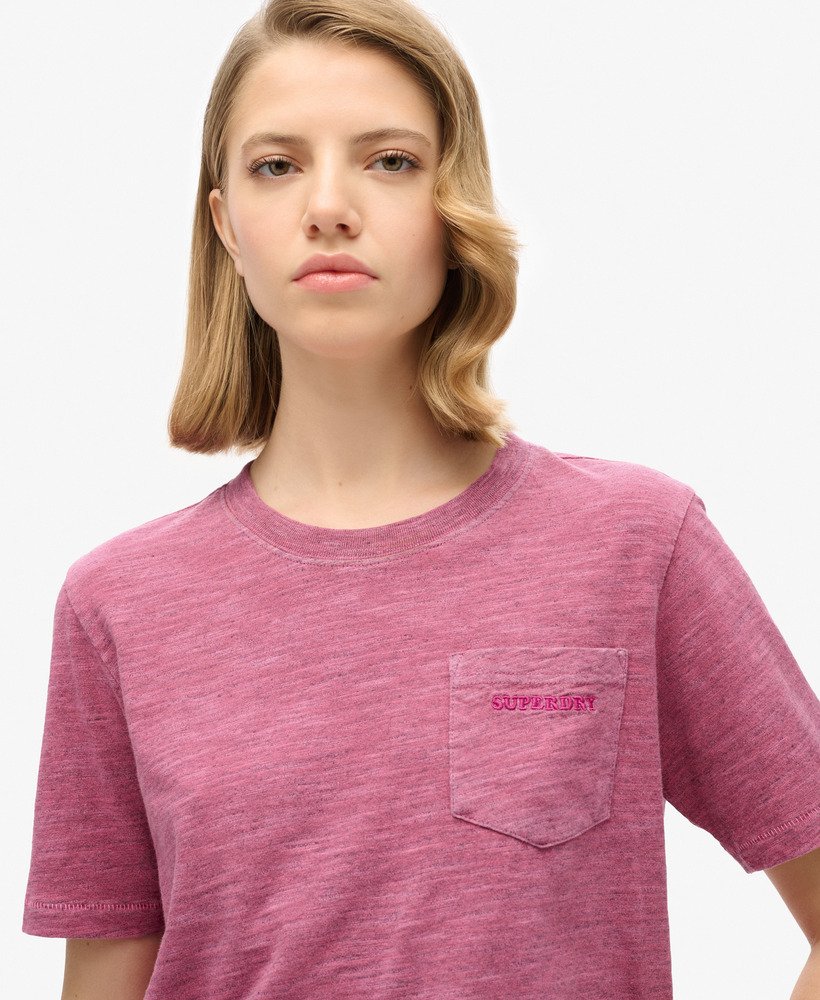 essential logo overdyed t-shirt in shocking pink