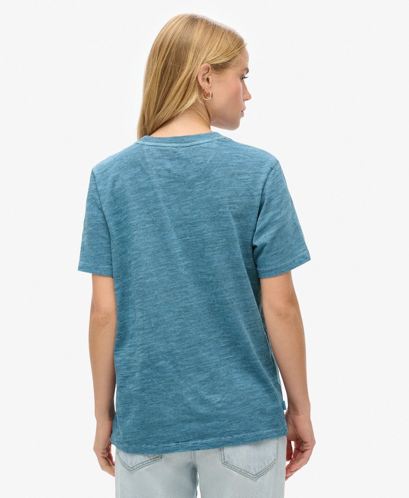 essential logo overdyed t-shirt in moonlight blue