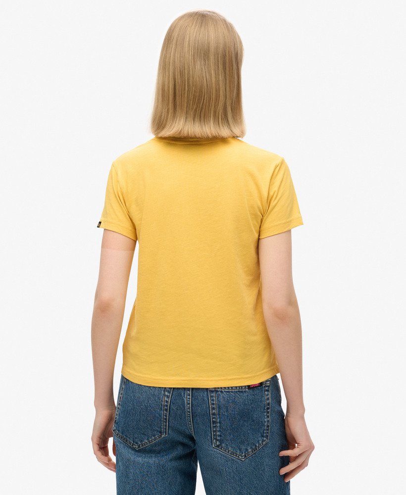 getailleerd t-shirt met strepen voor buiten in pigmentgeel