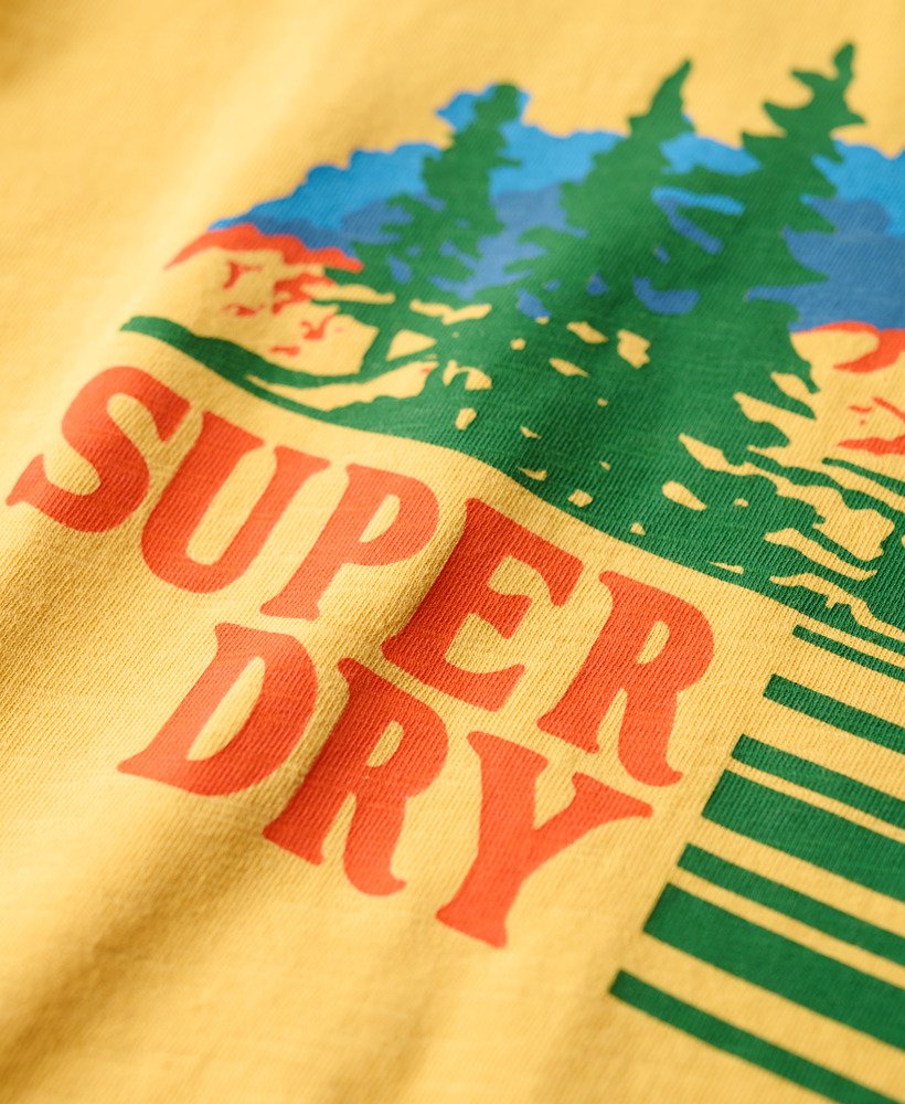 getailleerd t-shirt met strepen voor buiten in pigmentgeel