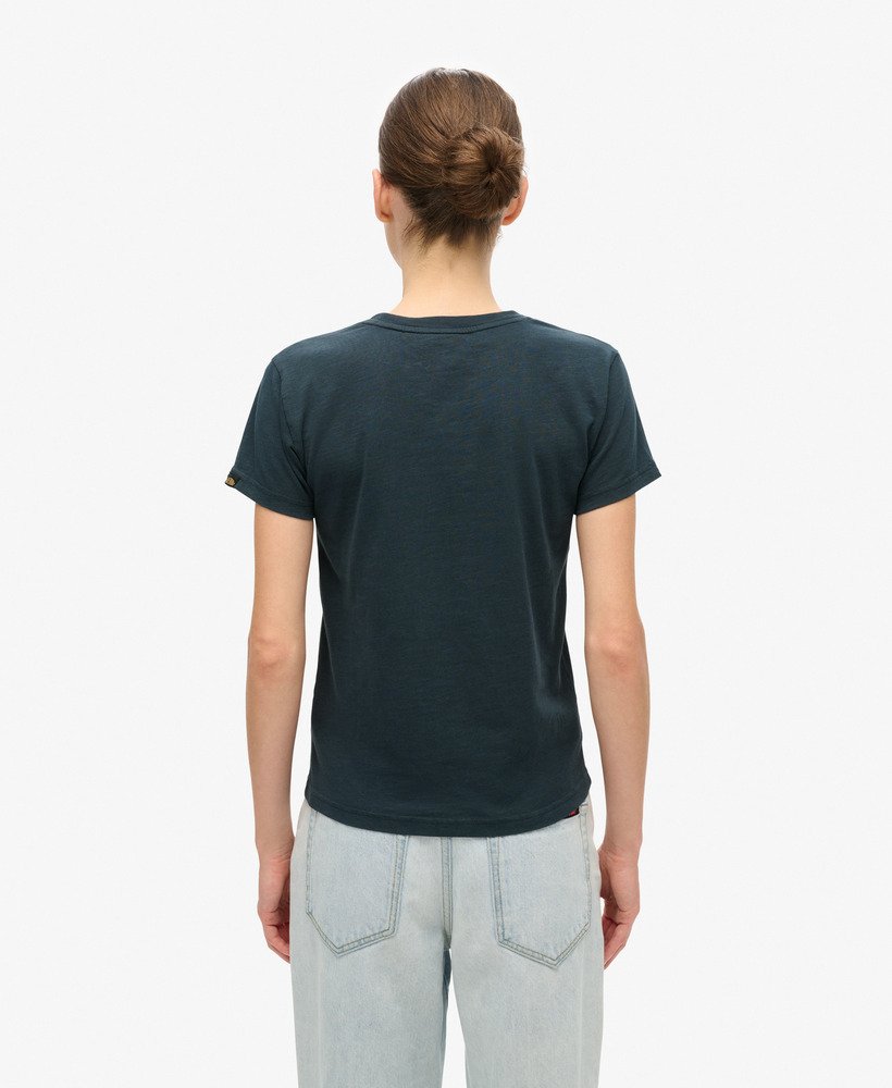 getailleerd t-shirt met strepen voor buiten in eclipse navy