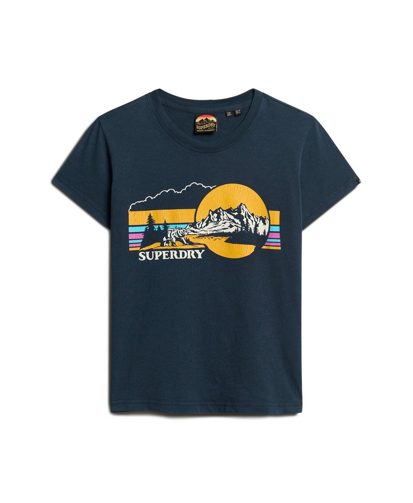 getailleerd t-shirt met strepen voor buiten in eclipse navy