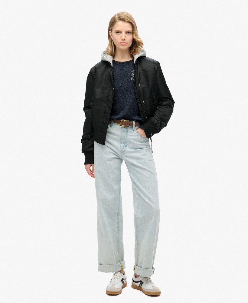 lo-fi outdoor getailleerd t-shirt in diep indigo marineblauw gemêleerd
