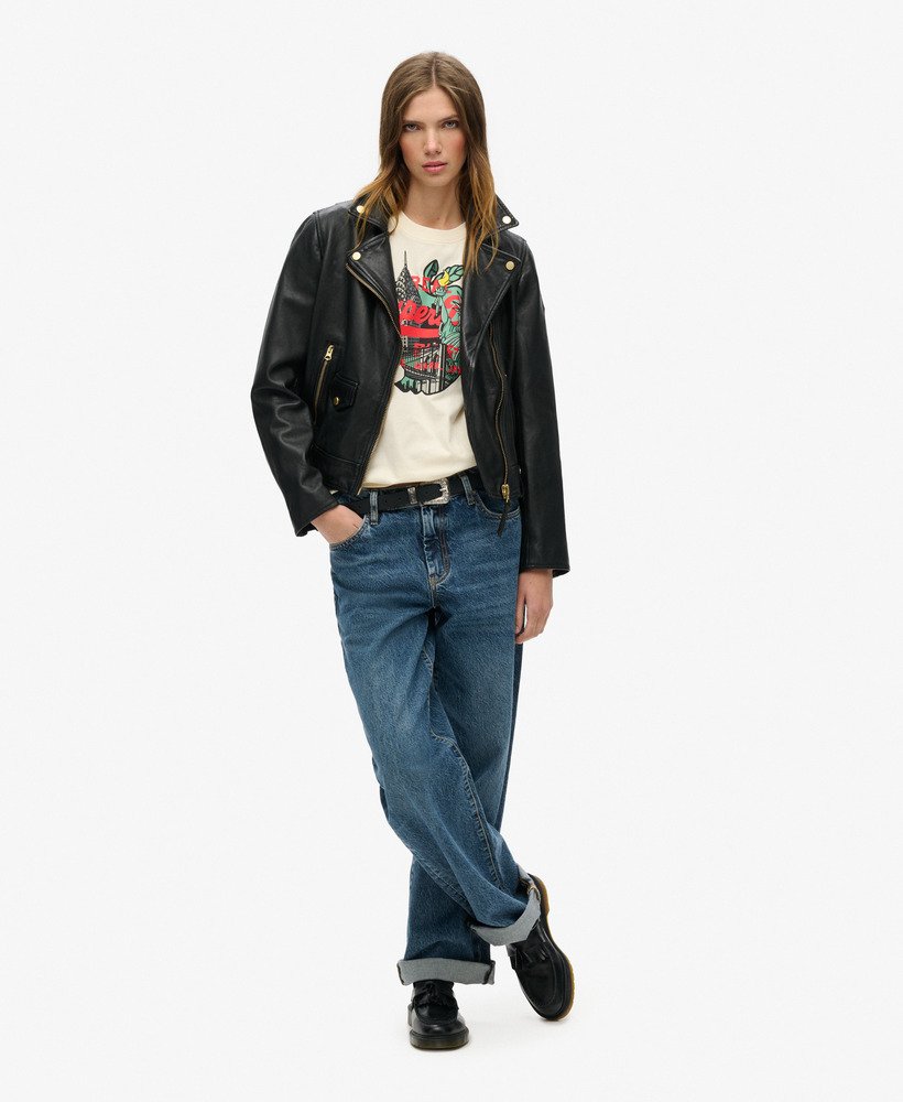 new york vintage logo relaxed t-shirt in rijstwit