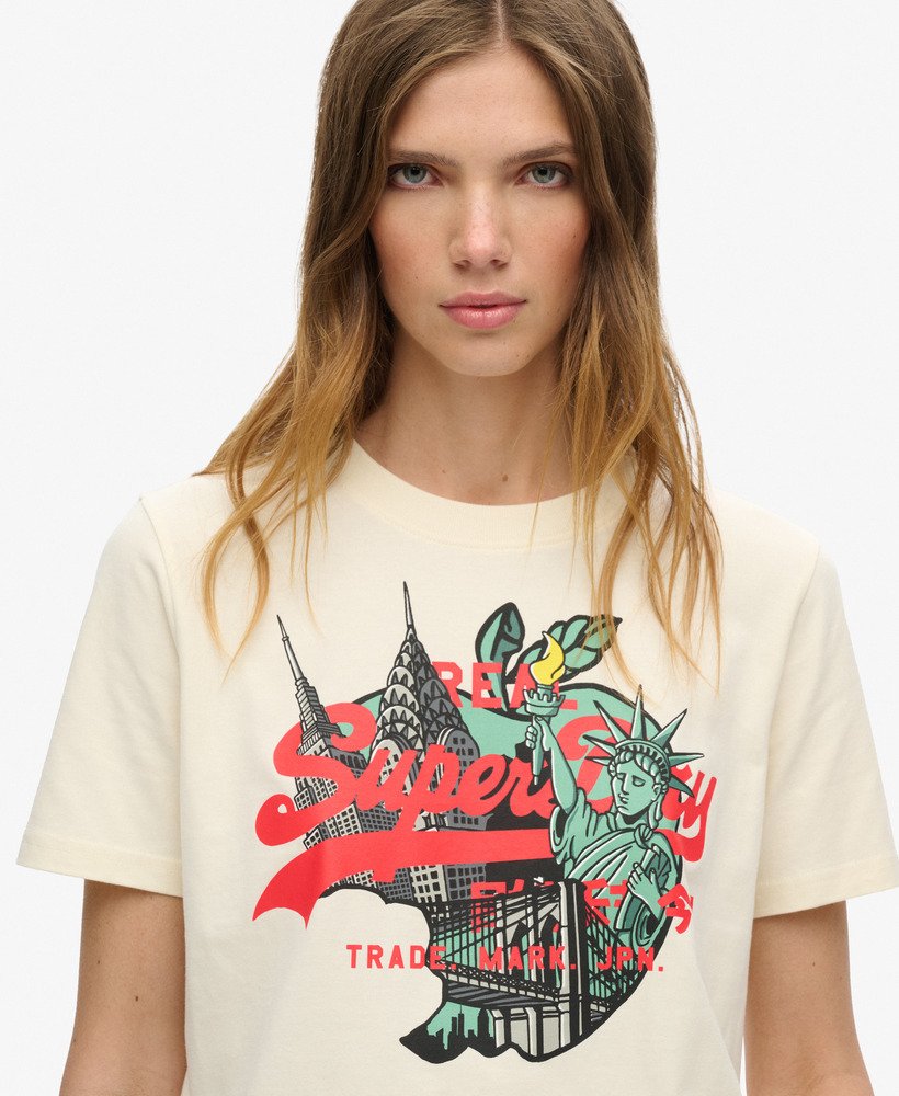 new york vintage logo relaxed t-shirt in rijstwit