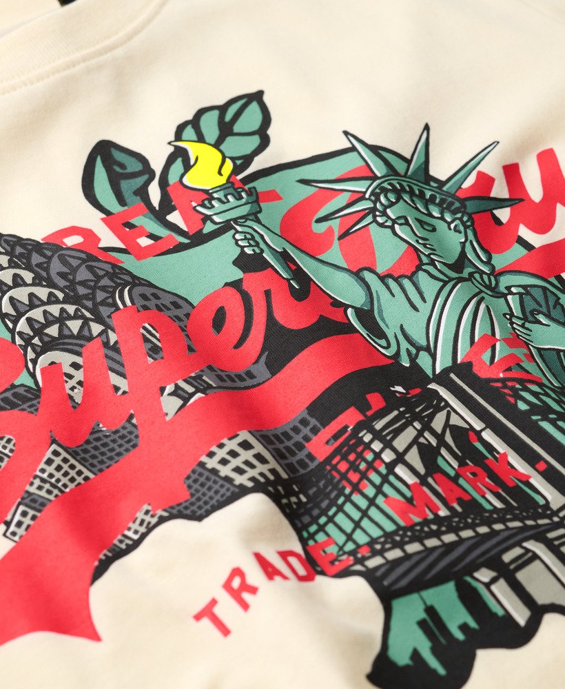 new york vintage logo relaxed t-shirt in rijstwit