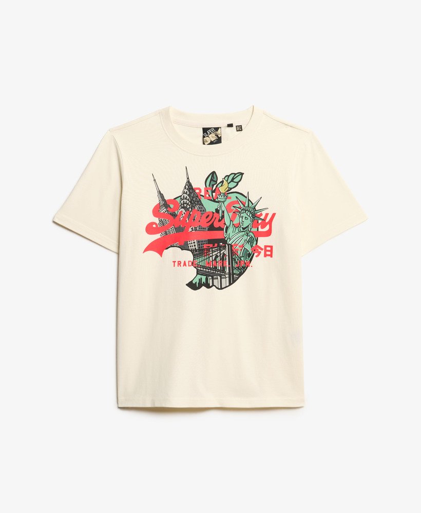 new york vintage logo relaxed t-shirt in rijstwit
