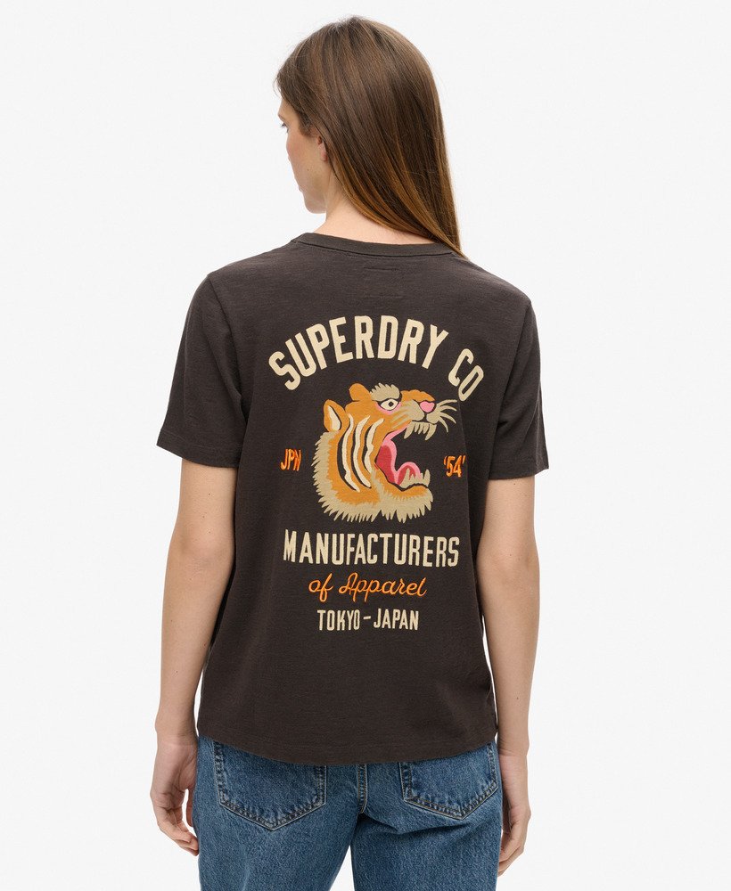 werkshirt met geborduurde zak in bison black