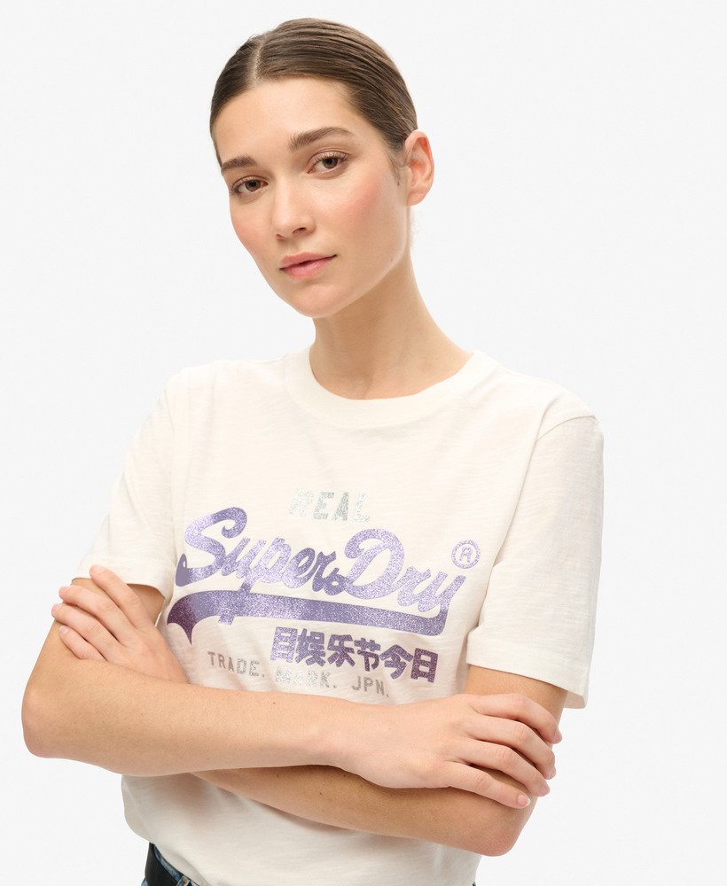versierd vl graphic t-shirt in ecru slub