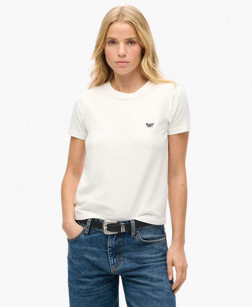 essential logo fitted t-shirt in off white
