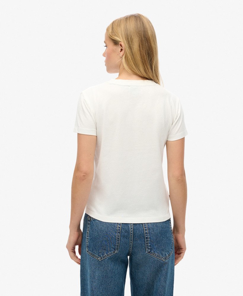 essential logo fitted t-shirt in off white