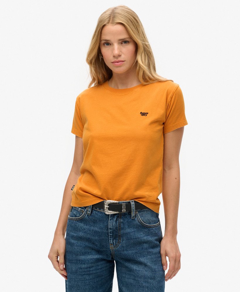 essential logo fitted t-shirt in track gold