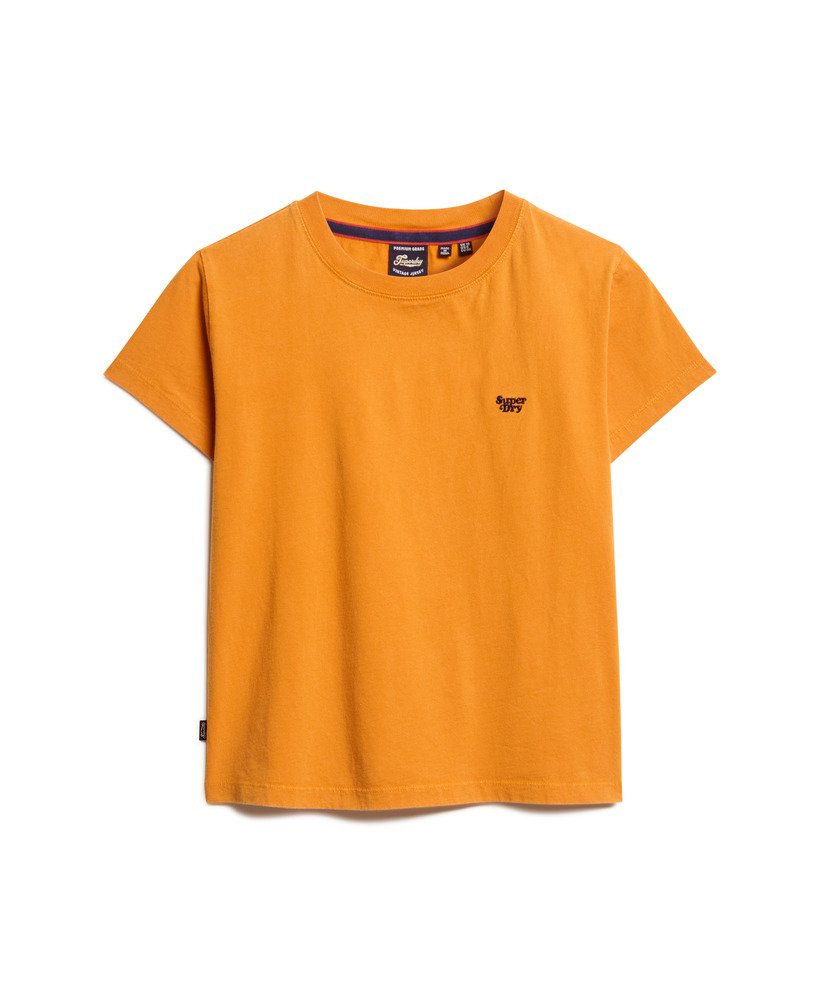 essential logo fitted t-shirt in track gold