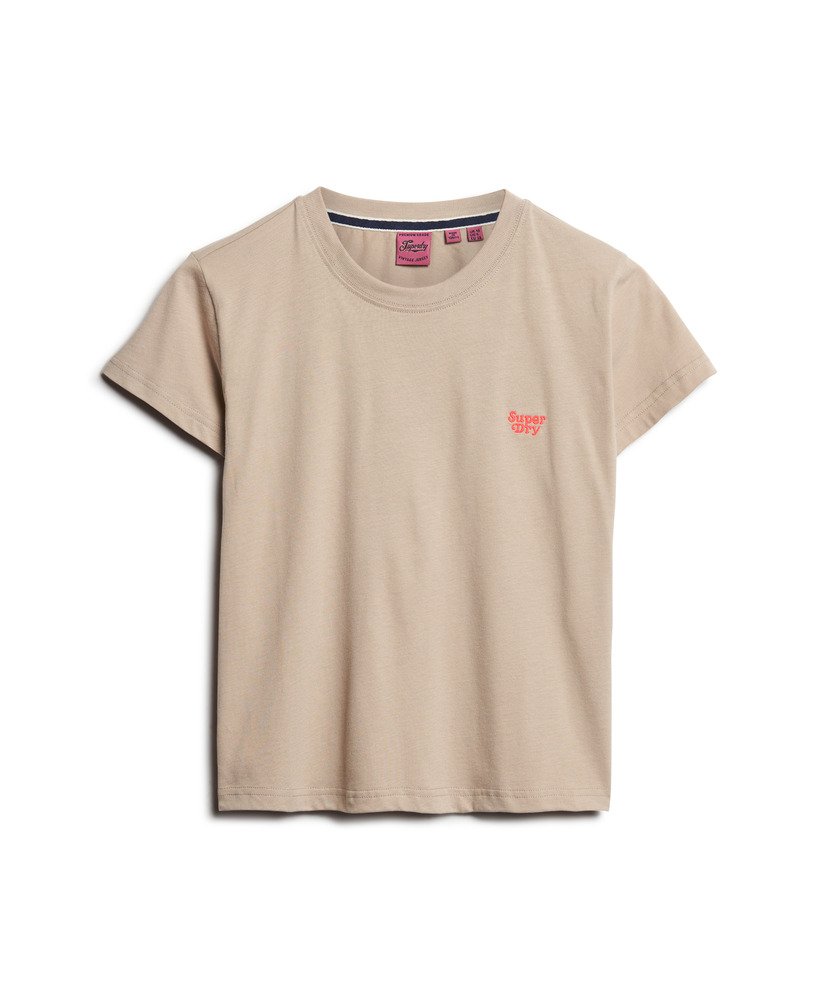 essential logo fitted tee in cobblestone grey
