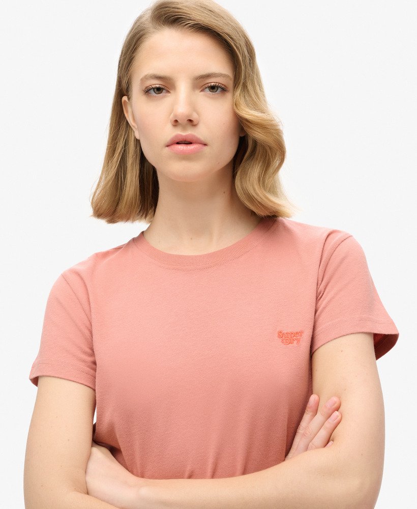 essential logo fitted tee in ash rose